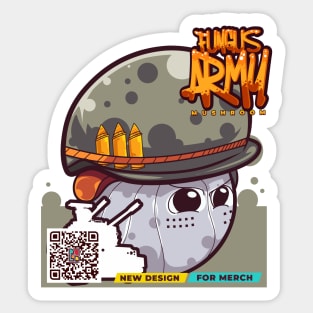 Fungus Army Cartoon Character Sticker